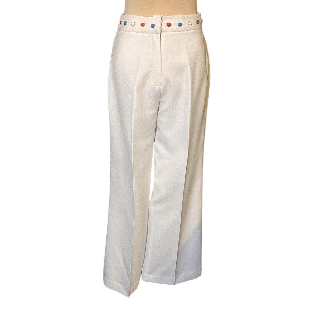 Vintage Sir James 60s 70s Polyester Pant Suit Dagger Flare Disco Mod Rockabilly - Picture 9 of 14